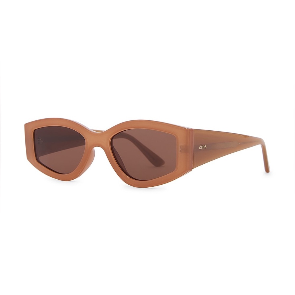 RARE light brown clear rectangle cat eye sunglasses - Picture 3 of 6